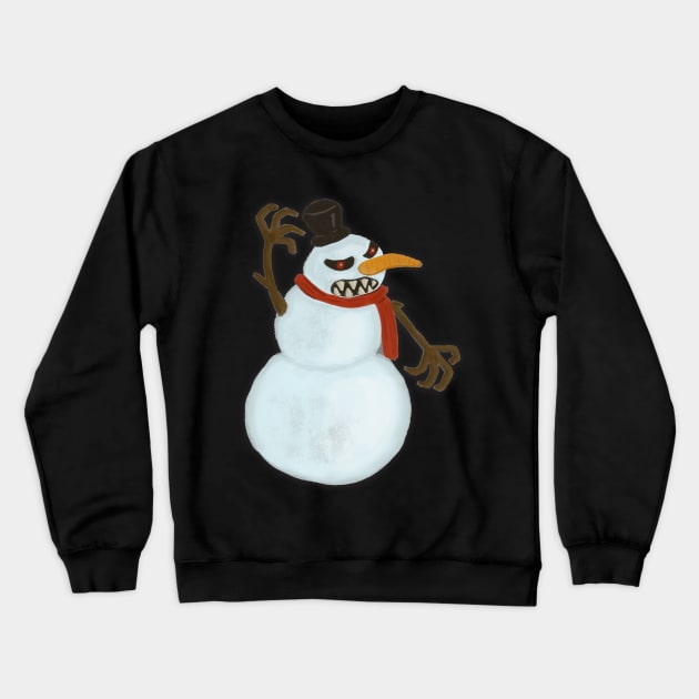 Evil Snowman Crewneck Sweatshirt by tesiamarieart